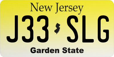NJ license plate J33SLG