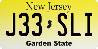 NJ license plate J33SLI