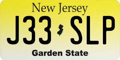 NJ license plate J33SLP