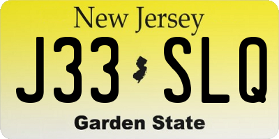 NJ license plate J33SLQ