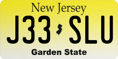 NJ license plate J33SLU