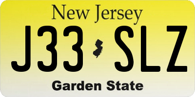 NJ license plate J33SLZ