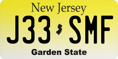NJ license plate J33SMF