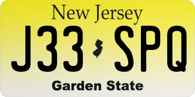NJ license plate J33SPQ
