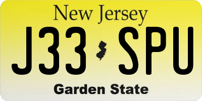 NJ license plate J33SPU