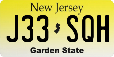 NJ license plate J33SQH