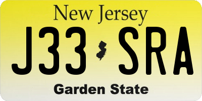 NJ license plate J33SRA