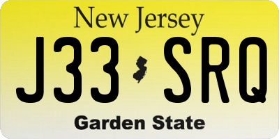 NJ license plate J33SRQ