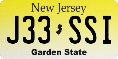 NJ license plate J33SSI