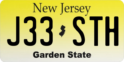 NJ license plate J33STH