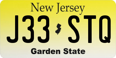 NJ license plate J33STQ