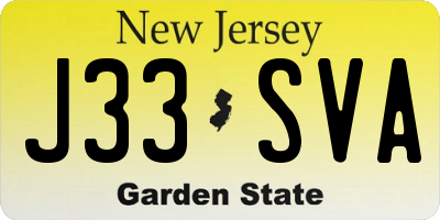 NJ license plate J33SVA