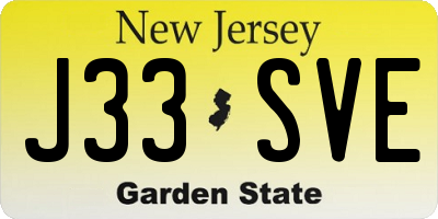 NJ license plate J33SVE