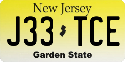 NJ license plate J33TCE