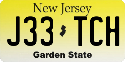 NJ license plate J33TCH