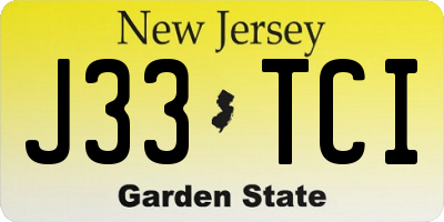 NJ license plate J33TCI