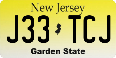 NJ license plate J33TCJ