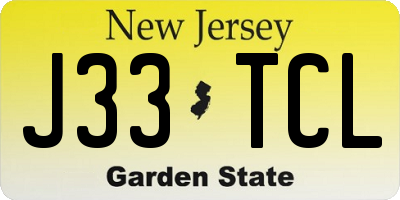 NJ license plate J33TCL