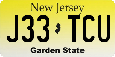 NJ license plate J33TCU