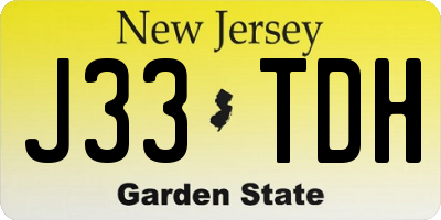 NJ license plate J33TDH