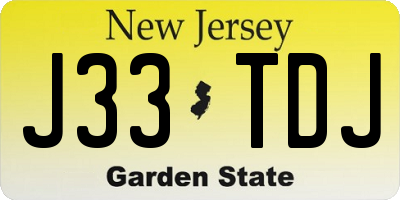 NJ license plate J33TDJ