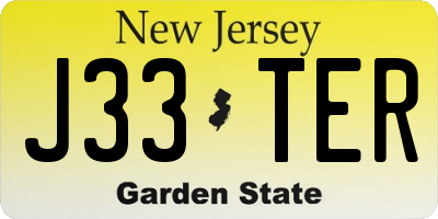 NJ license plate J33TER