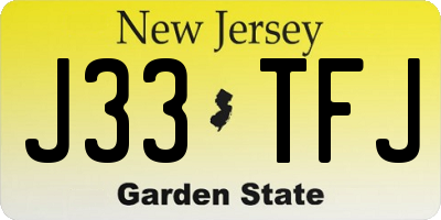 NJ license plate J33TFJ