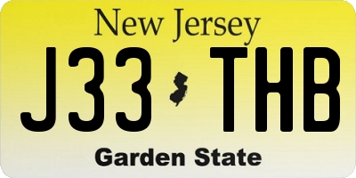 NJ license plate J33THB
