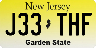 NJ license plate J33THF