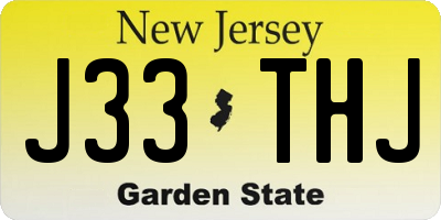 NJ license plate J33THJ