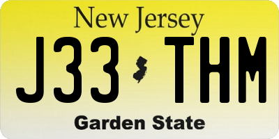 NJ license plate J33THM