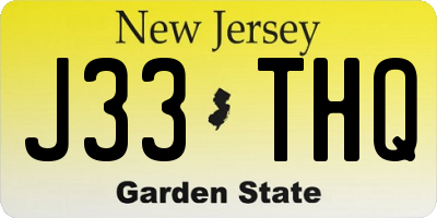 NJ license plate J33THQ