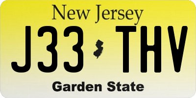 NJ license plate J33THV
