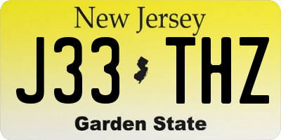 NJ license plate J33THZ