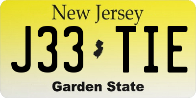 NJ license plate J33TIE