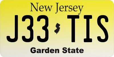 NJ license plate J33TIS