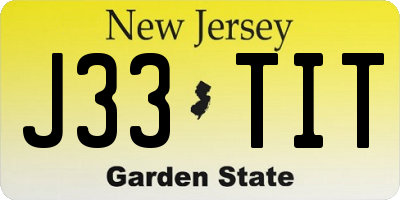 NJ license plate J33TIT