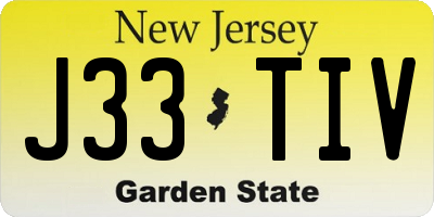 NJ license plate J33TIV