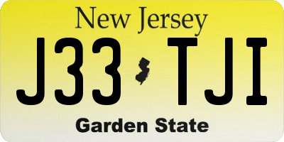 NJ license plate J33TJI