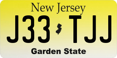 NJ license plate J33TJJ