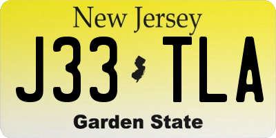 NJ license plate J33TLA