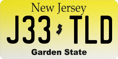 NJ license plate J33TLD