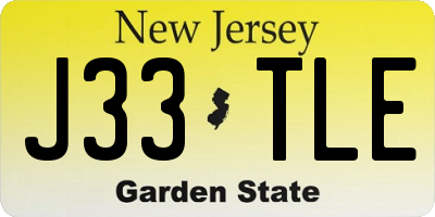 NJ license plate J33TLE