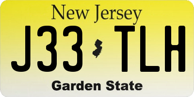 NJ license plate J33TLH