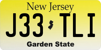 NJ license plate J33TLI
