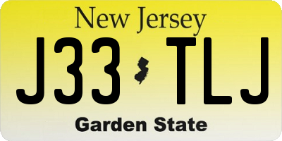 NJ license plate J33TLJ