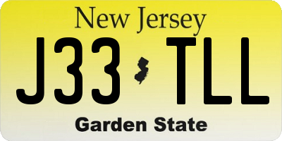 NJ license plate J33TLL