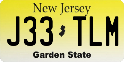 NJ license plate J33TLM