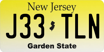 NJ license plate J33TLN
