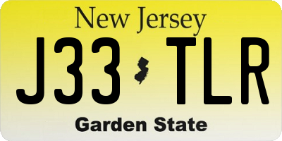 NJ license plate J33TLR